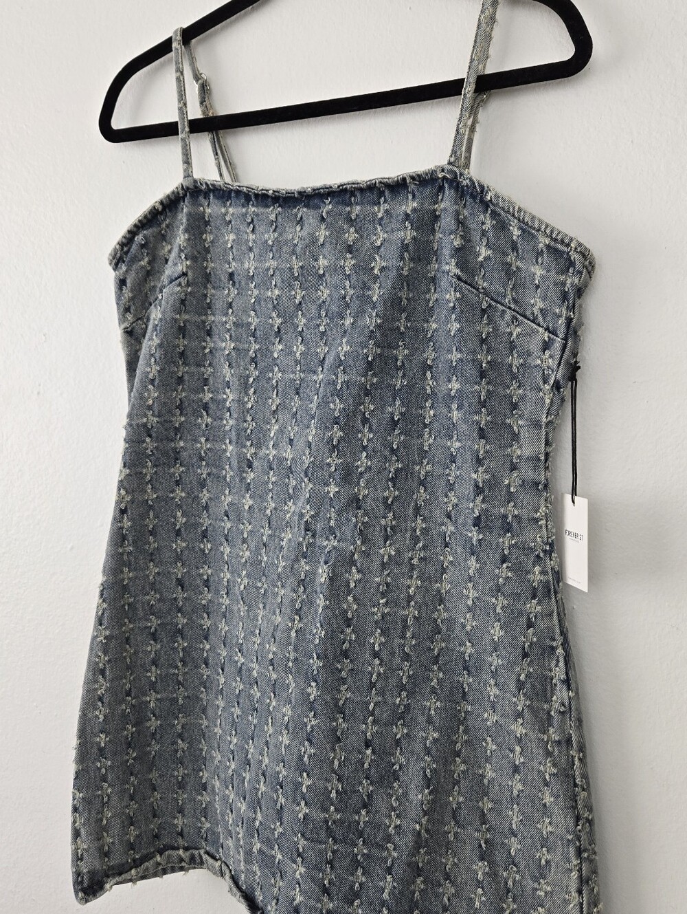 Forever 21 Cross-Patterned Jean Grunge and Punk Mini Dress - Picture 7 of 7